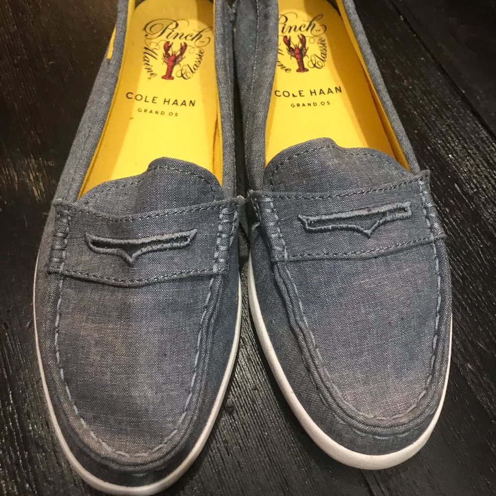 Cole Haan denim slip ons